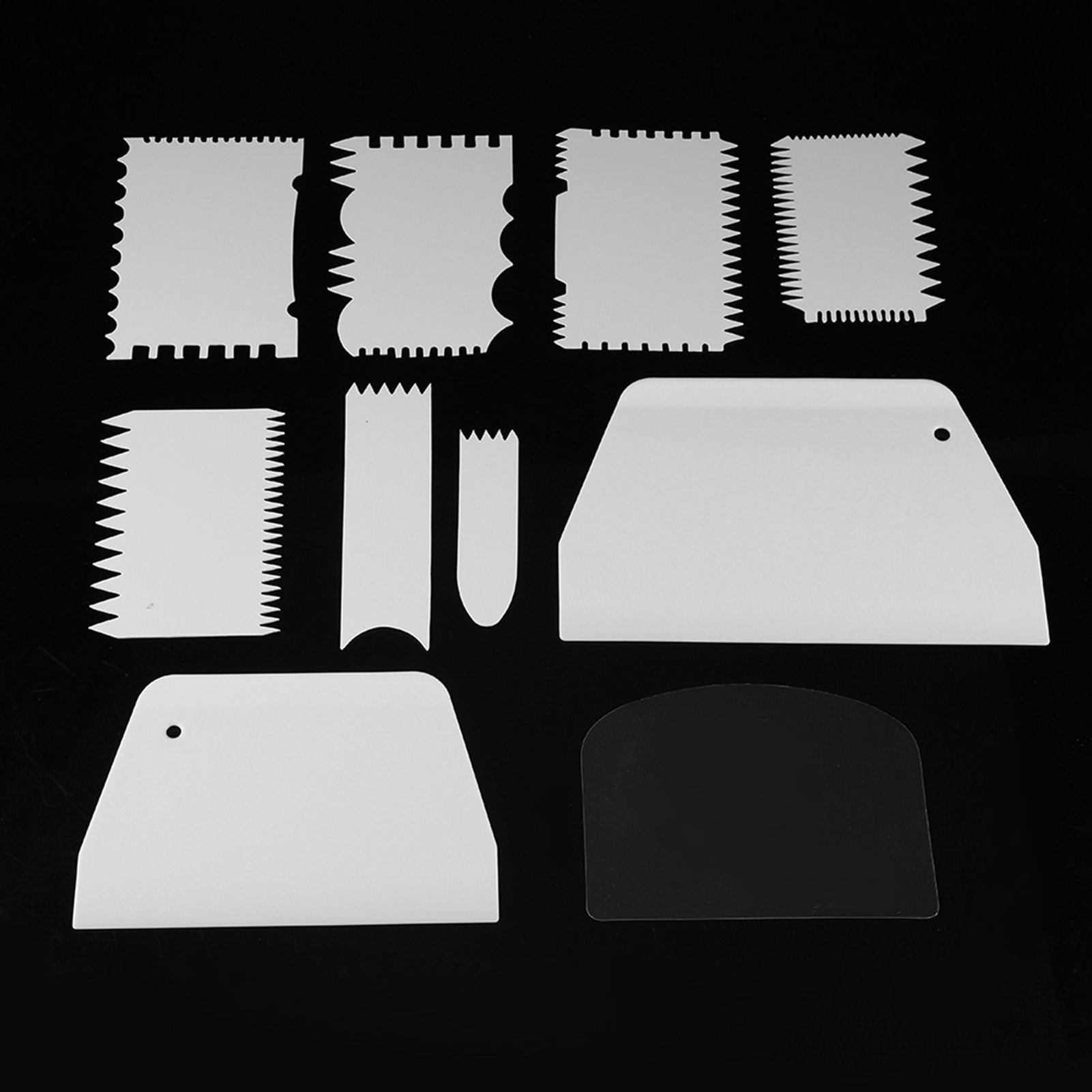 10pcs/set Plastic Baking Edge Dough Scraper Cutter Pastry Spatulas Cake view 2