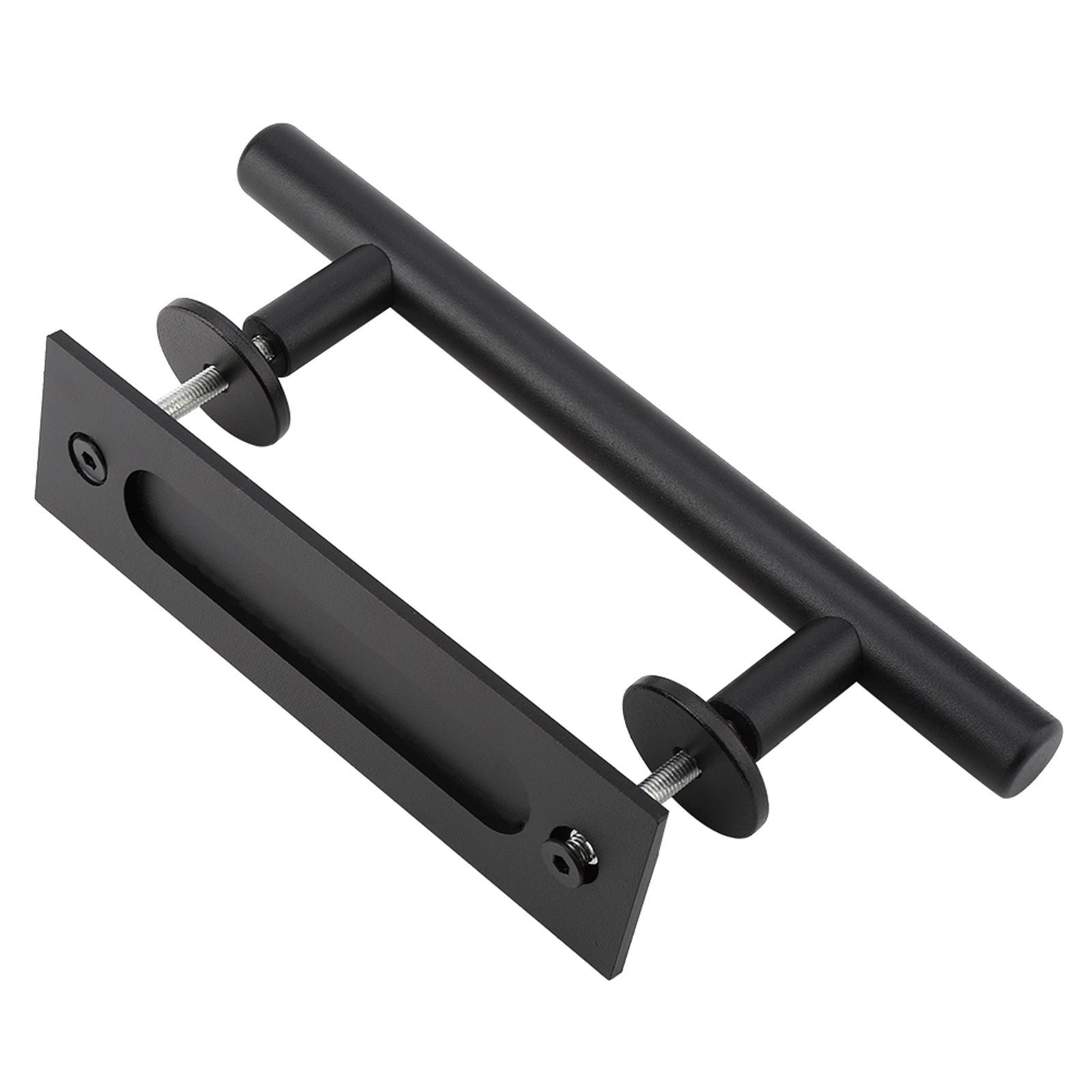 Black Heavy Duty Carbon Steel Sliding Barn Door Closet Pull Handle Wooden Gate view 5