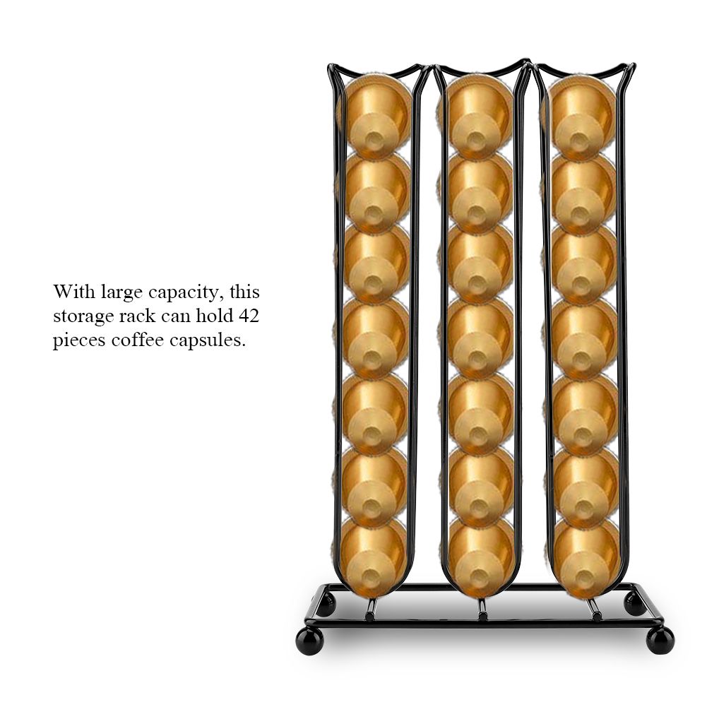 Black Color Chrome Plating Iron Coffee Capsule Storage Rack for Holding 42 view 6