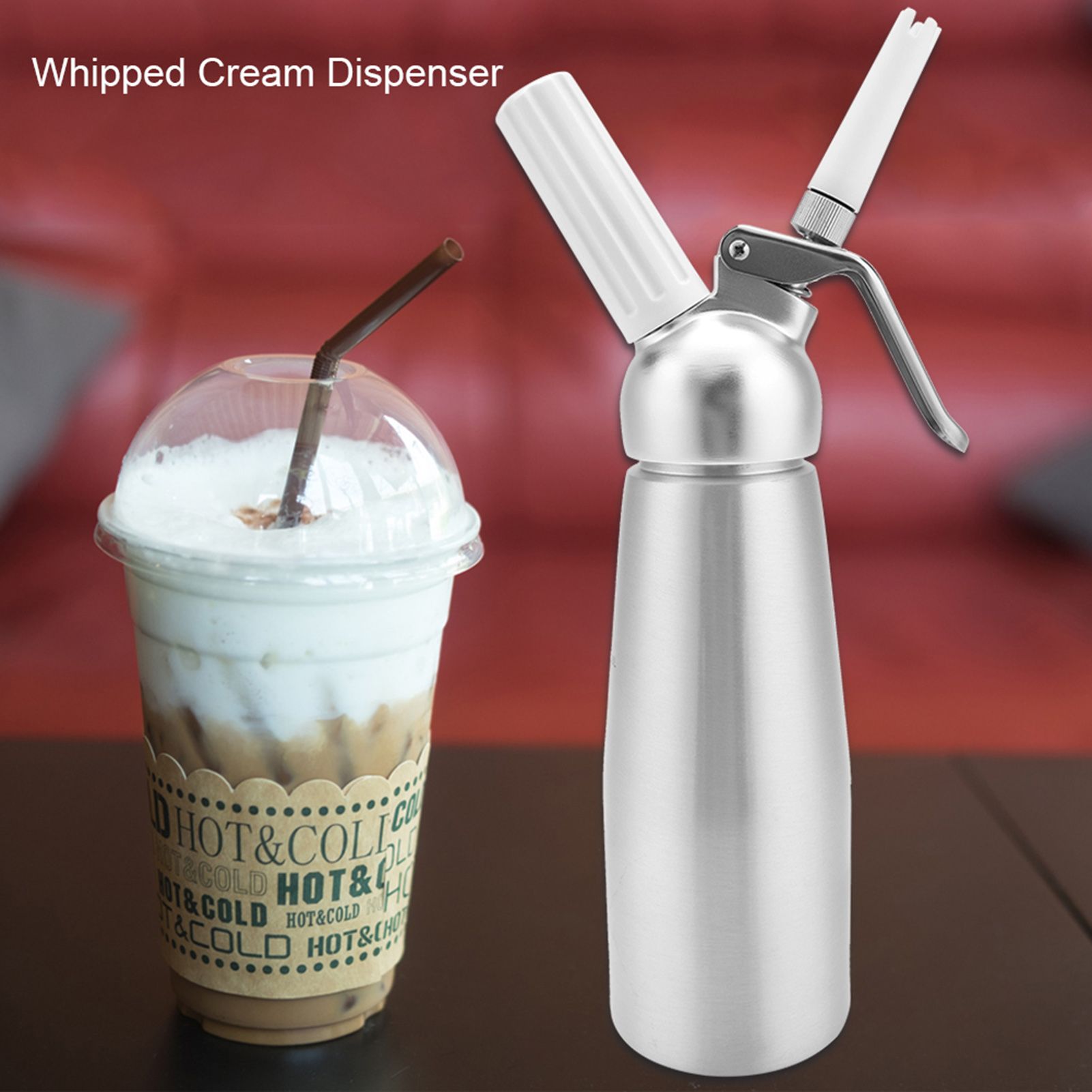Aluminum Whipped Cream Dispenser Bundle With Three Nozzles Kitchen 1000ml view 2
