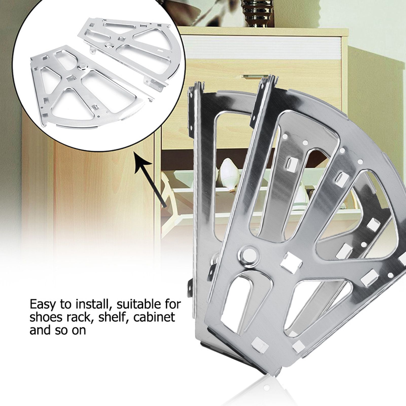 2Pcs Stainless Steel Shoes Drawer Cabinet Hinges Turing Rack Replacement view 6