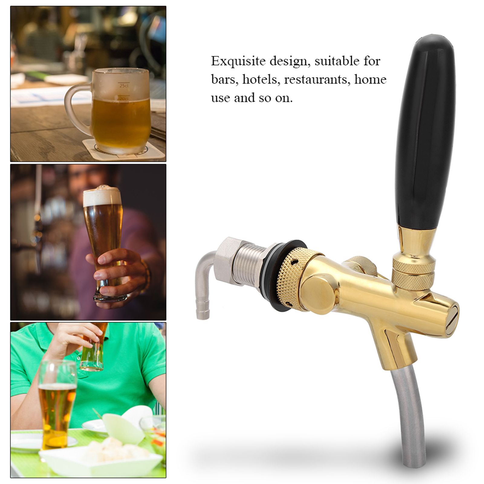 G5/8 Chrome Plating Stainless Steel Adjustable Beer Dispenser Tap Faucet for view 9