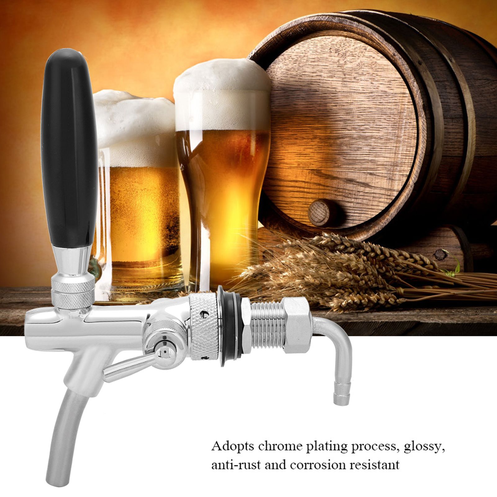 G5/8 Chrome Plating Stainless Steel Adjustable Beer Dispenser Tap Faucet for view 8