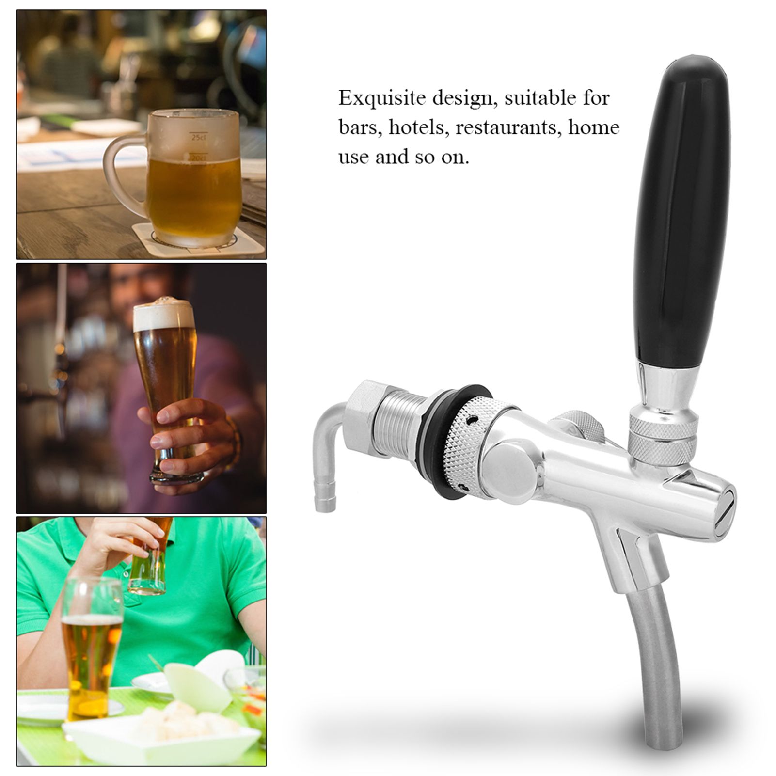G5/8 Chrome Plating Stainless Steel Adjustable Beer Dispenser Tap Faucet for view 9