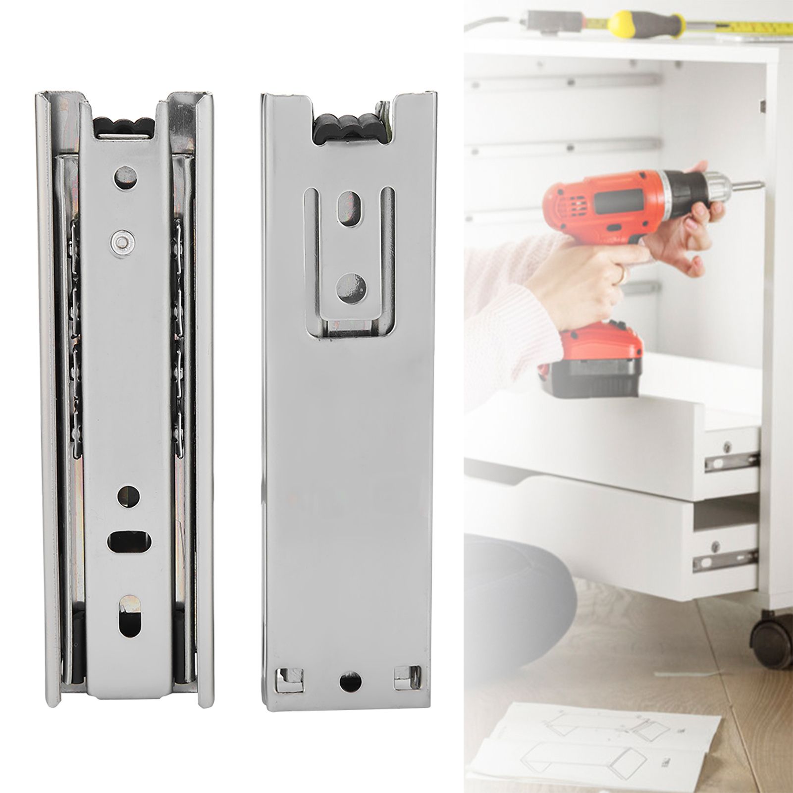 2pcs 5in Mini Short Drawer Slides Furniture Guide Rail Full Extension Kitchen view 12