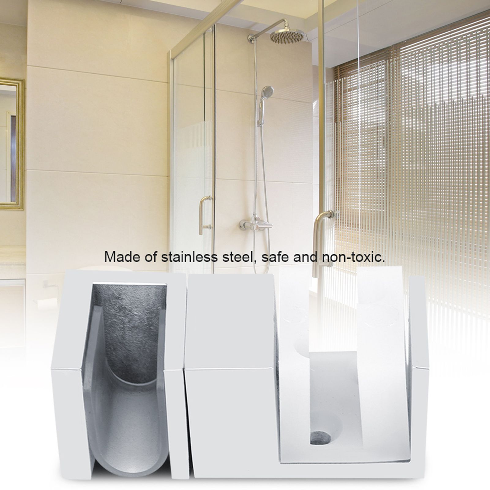Stainless Steel Adjustable Anti rust Sliding Door Bottom Guide Holder Office view 5