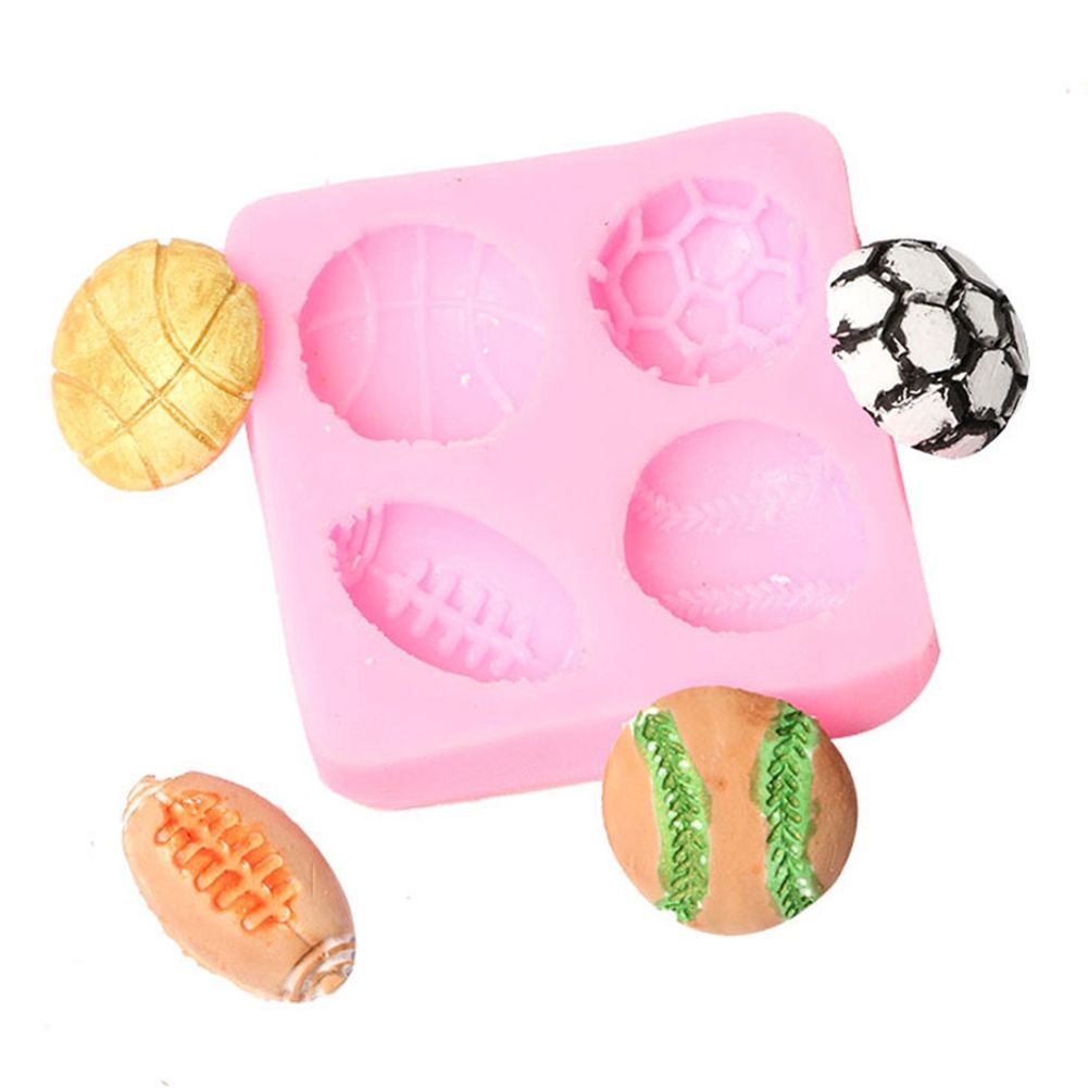Silicone Cake Mold Football Baseball Sports Ball Pattern Chocolate Baking DIY view 3