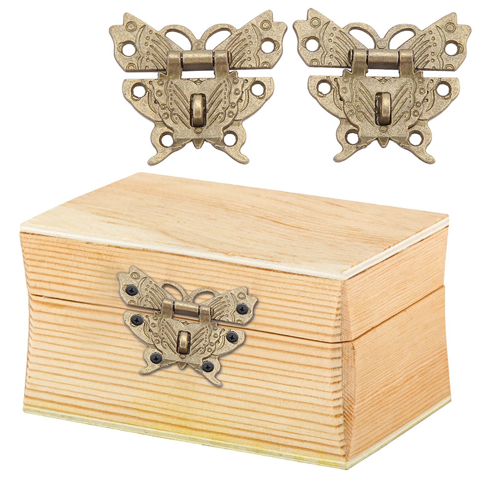 Antique Retro Vintage Decorative Latch Hasp Pad Lock For Wooden Jewelry Box view 4