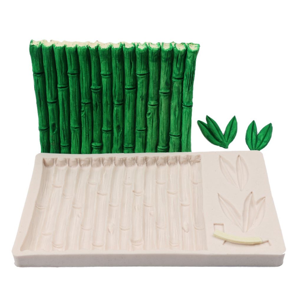 Silicone Cake Mold Bamboo Leaves Pattern Pudding Desserts Baking DIY Mold Soap view 2
