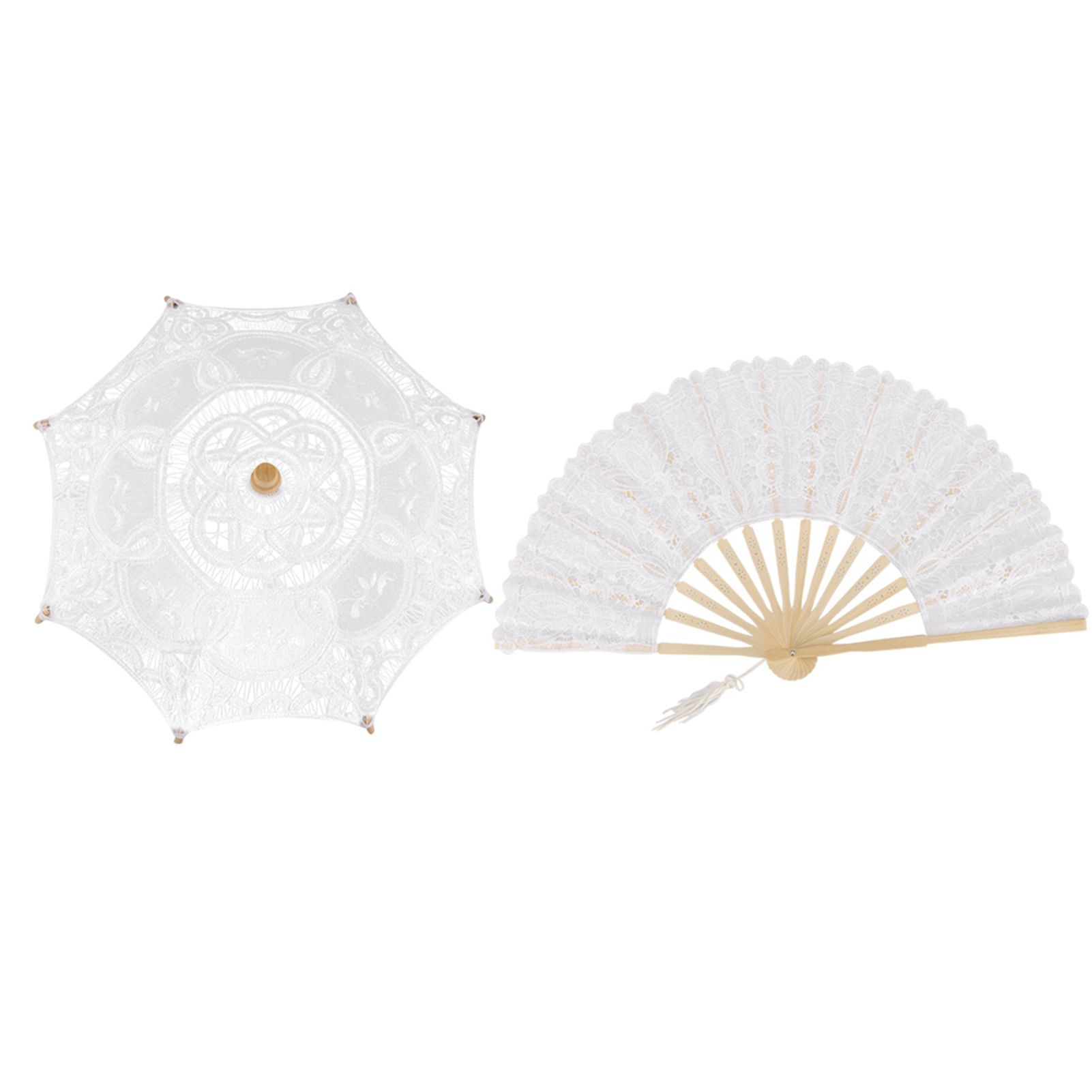 Lace Umbrella Fan Parasol for Lady Women Party Decor Dancing Photography Prop view 2