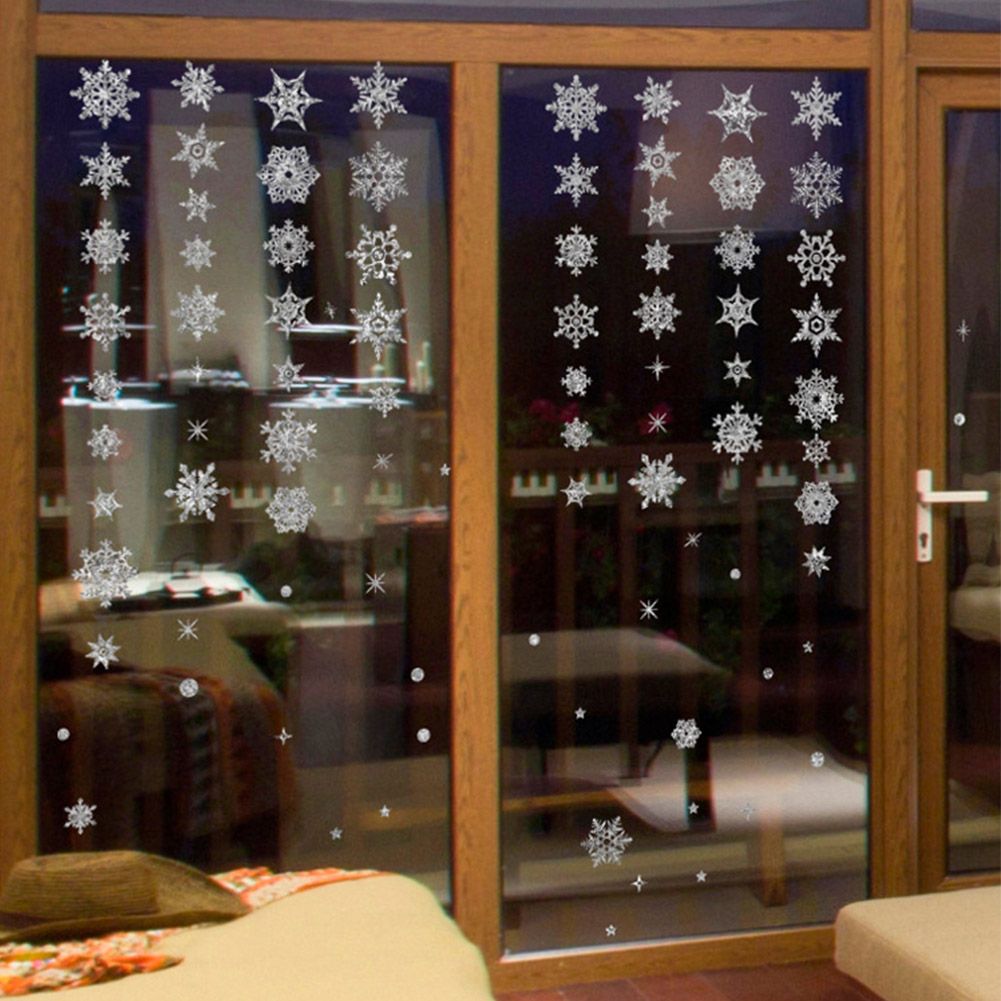 Winter Snowflake Self adhesive Removable Decorative Sticker for Home view 4