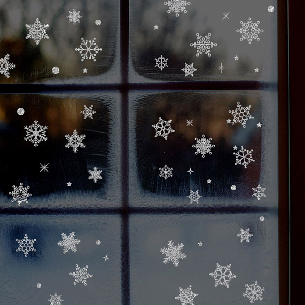 Winter Snowflake Self adhesive Removable Decorative Sticker for Home view 4