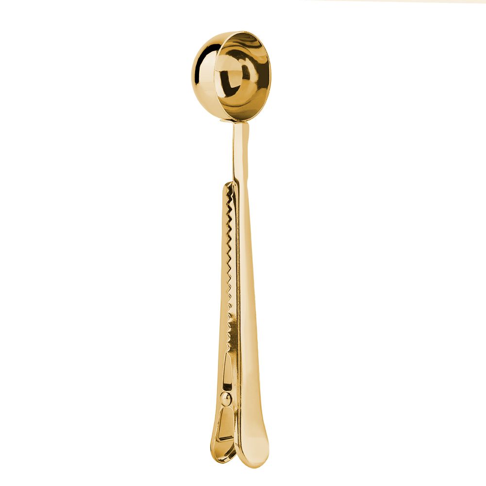 2 in 1 Multifunctional Coffee Spoon Stainless Steel Scoop with Sealing Clamp Clip view 2