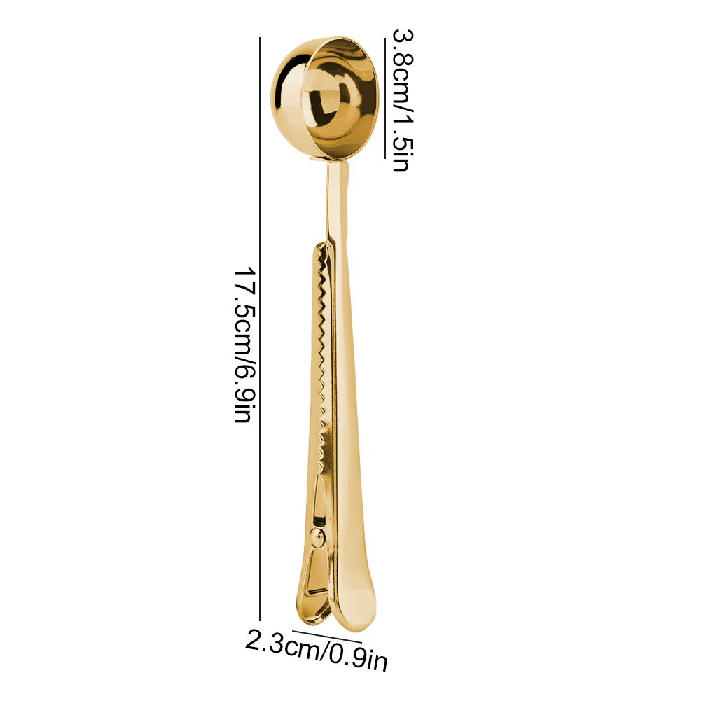 2 in 1 Multifunctional Coffee Spoon Stainless Steel Scoop with Sealing Clamp Clip view 9