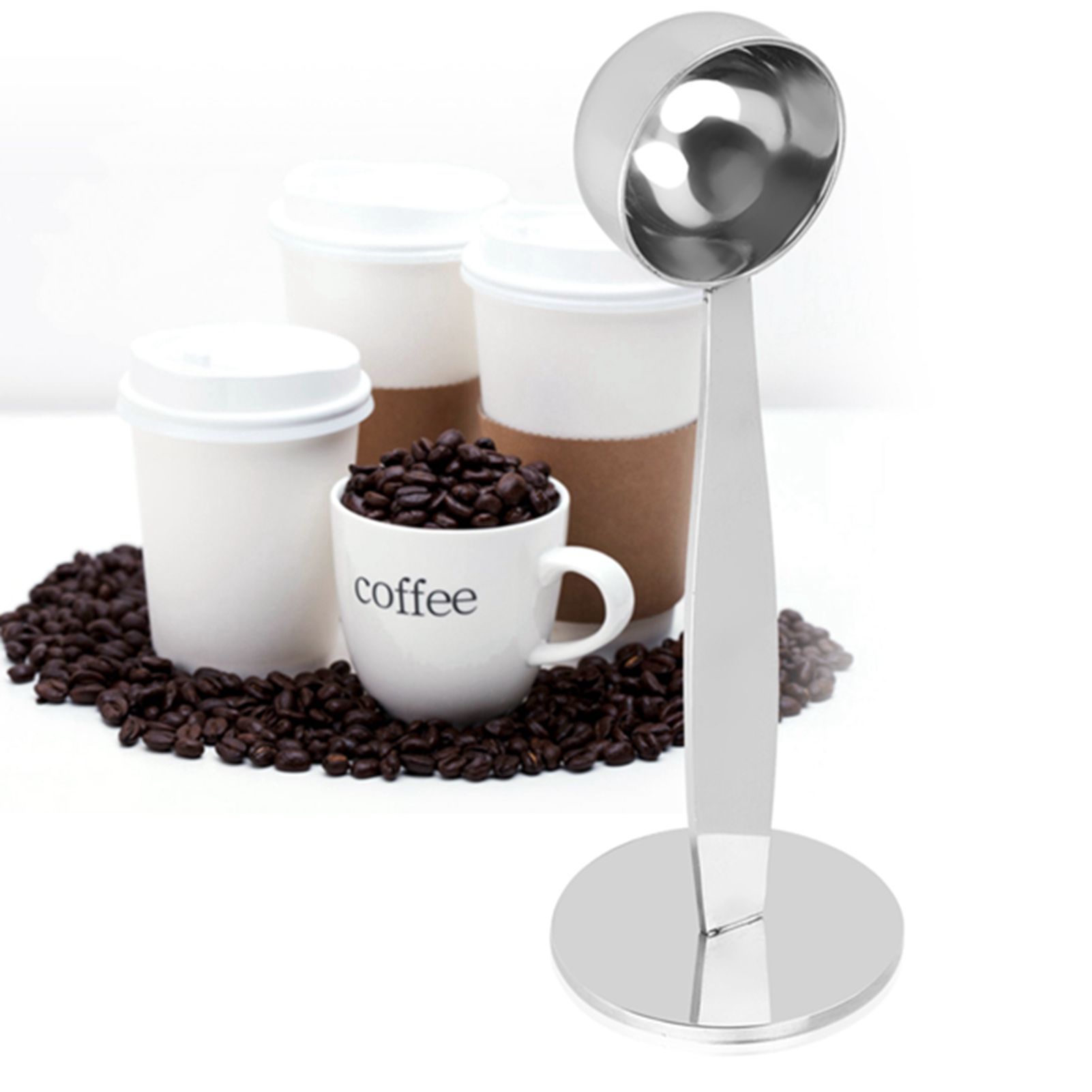 Dual purpose Stainless Steel Tamping Measuring Coffee Bean Powder Spoon Scoop view 13
