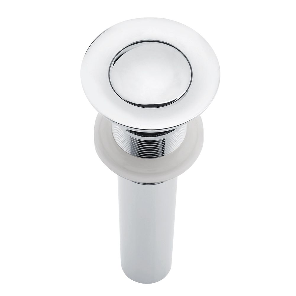 G1-1/4" Brass Bathroom Basin Sink Pop Up Drain Assembly with Overflow (Silver view 8