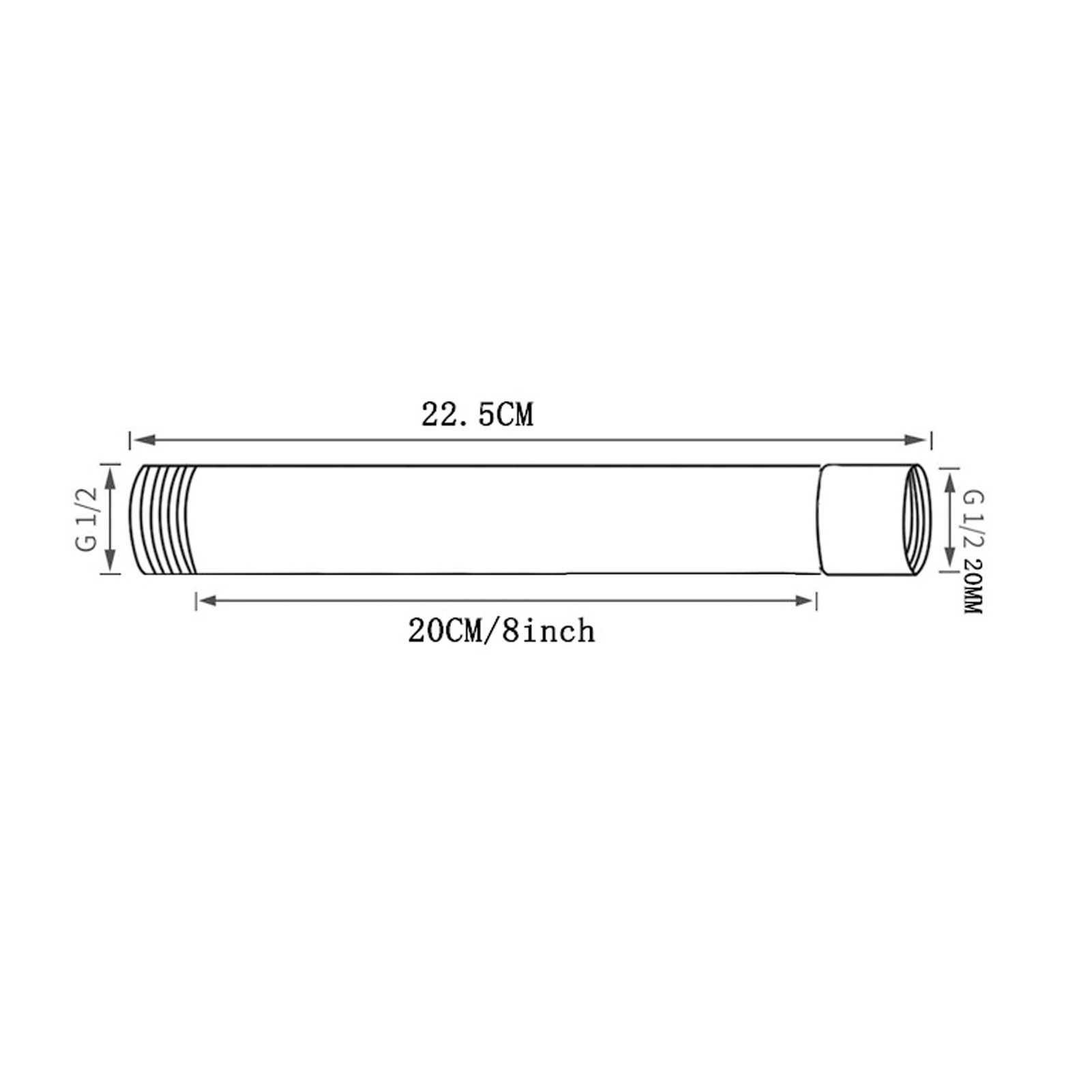 Bathroom Accessory 8inch Round 201 Stainless Steel Shower Extension Tube With view 12