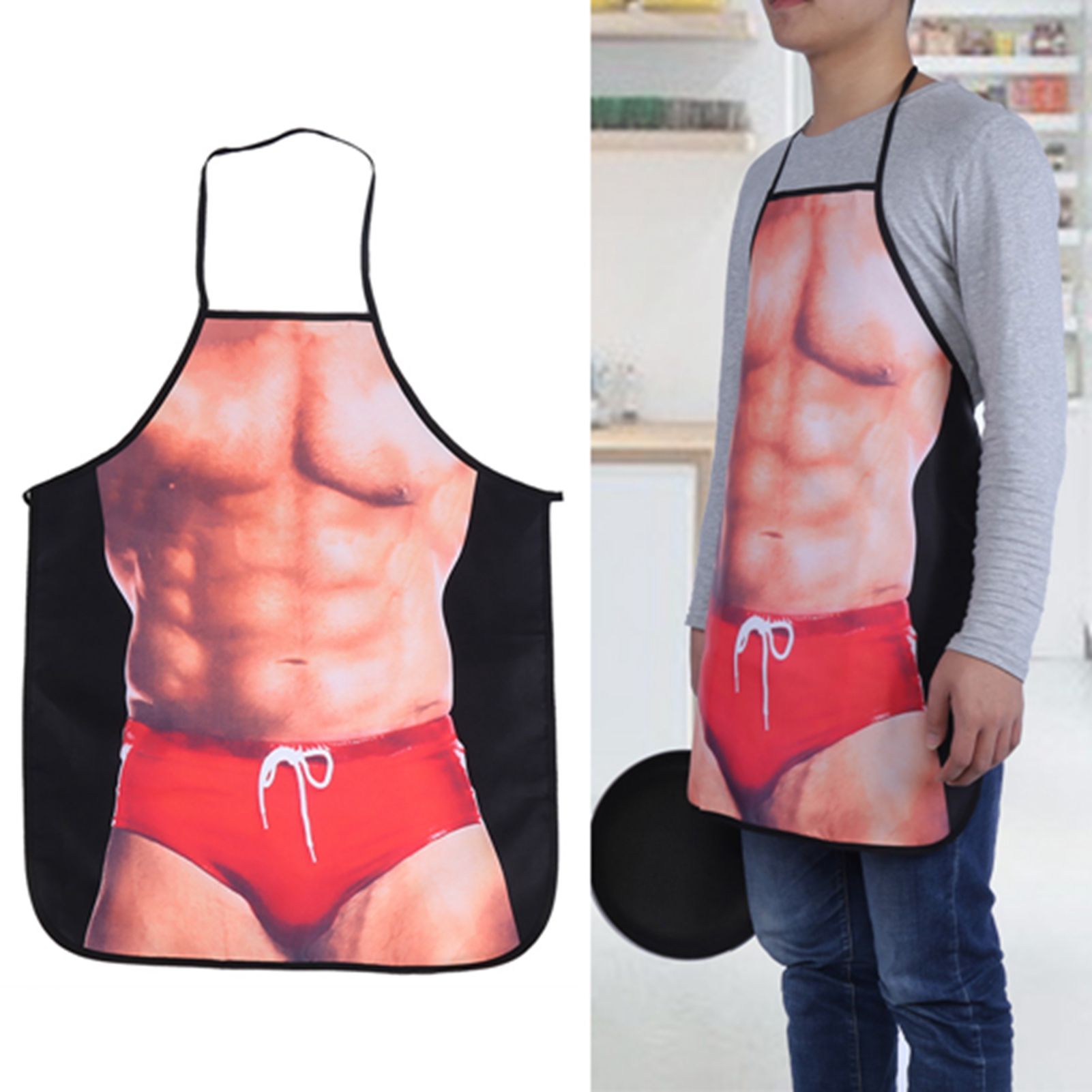 3D Funny Cooking Apron Sexy Man Woman Apron Waterproof Apron (Sexy Man) view 12