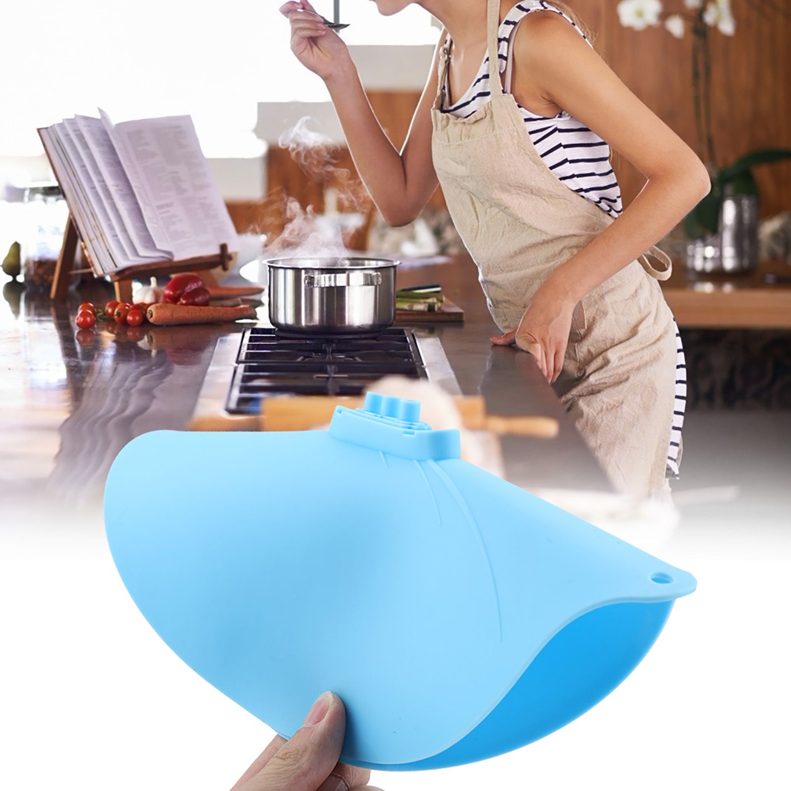 Silicone Steam Pot Lids Pressure Cooker Spill Food Seal Cover for Household view 8