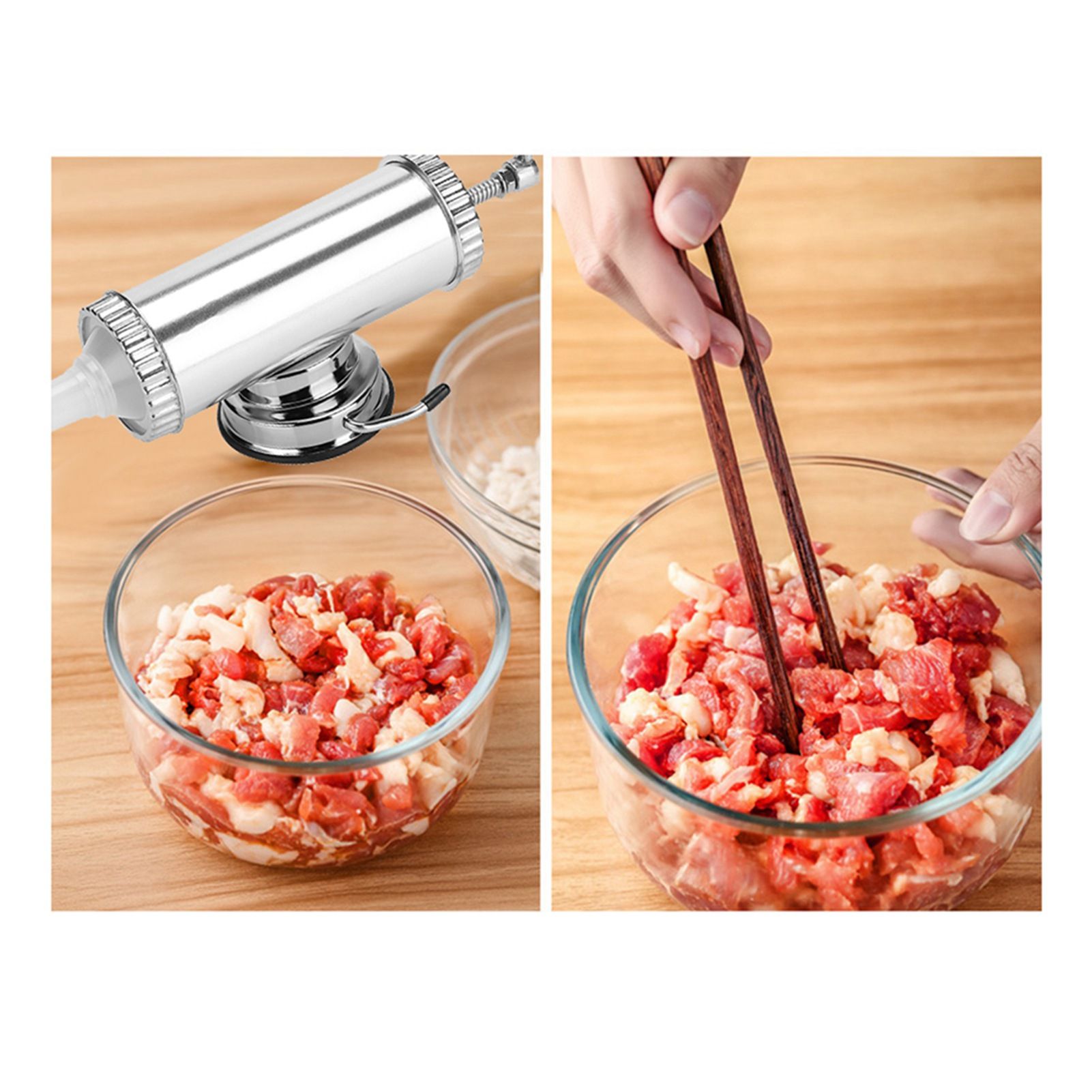 2 LB Aluminum Alloy Sausage Stuffer Maker Meat Filler Kit for Home Use view 11