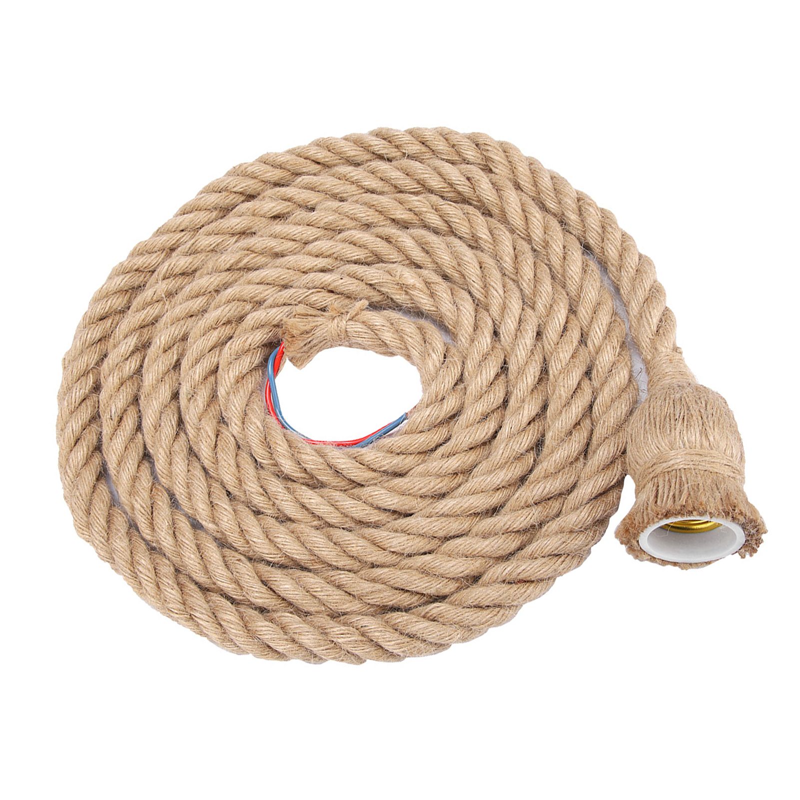 2m E27 Vintage Hemp Rope Ceiling Light Base Pendant Lamp Bulb Holder 85-265V view 2