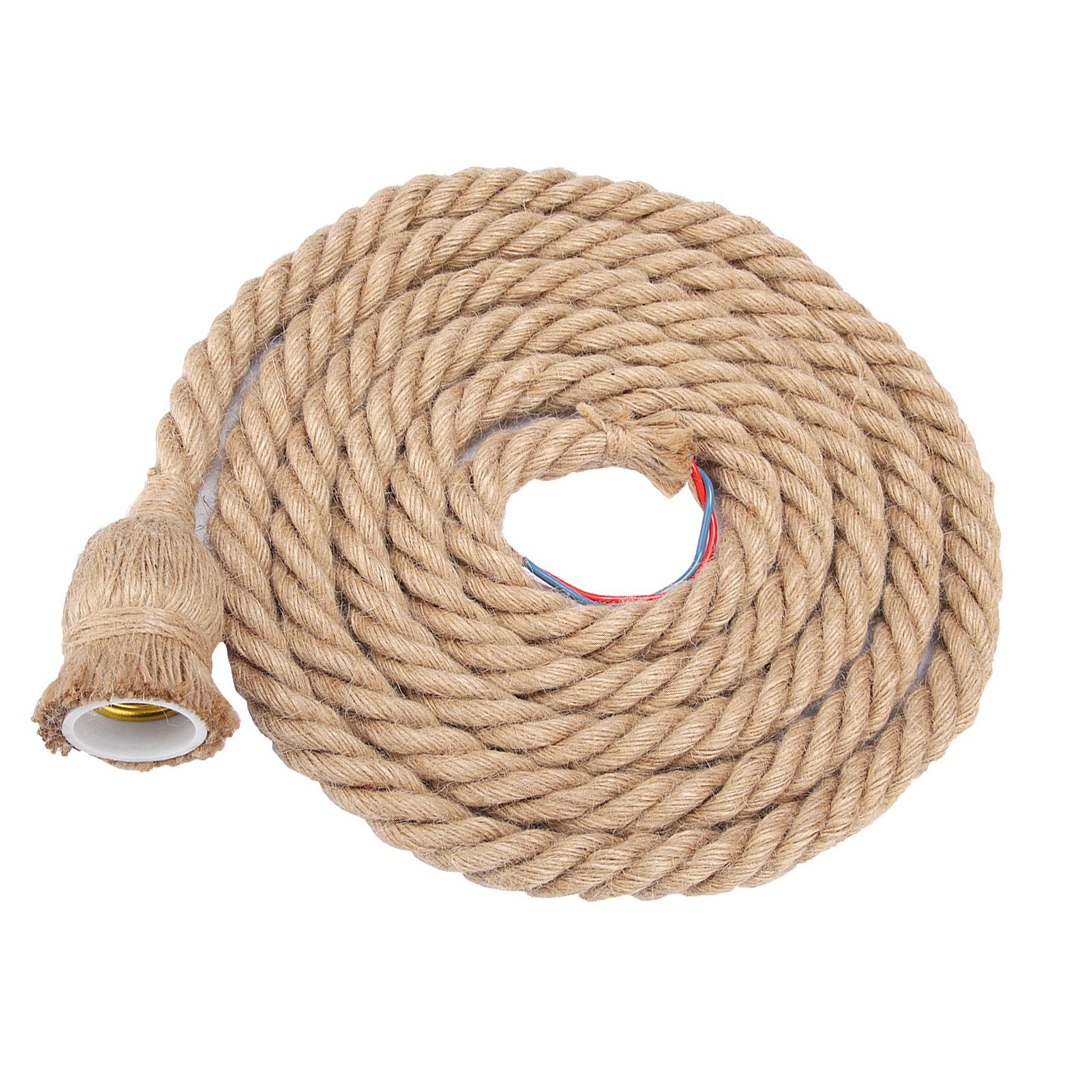 2m E27 Vintage Hemp Rope Ceiling Light Base Pendant Lamp Bulb Holder 85-265V view 3