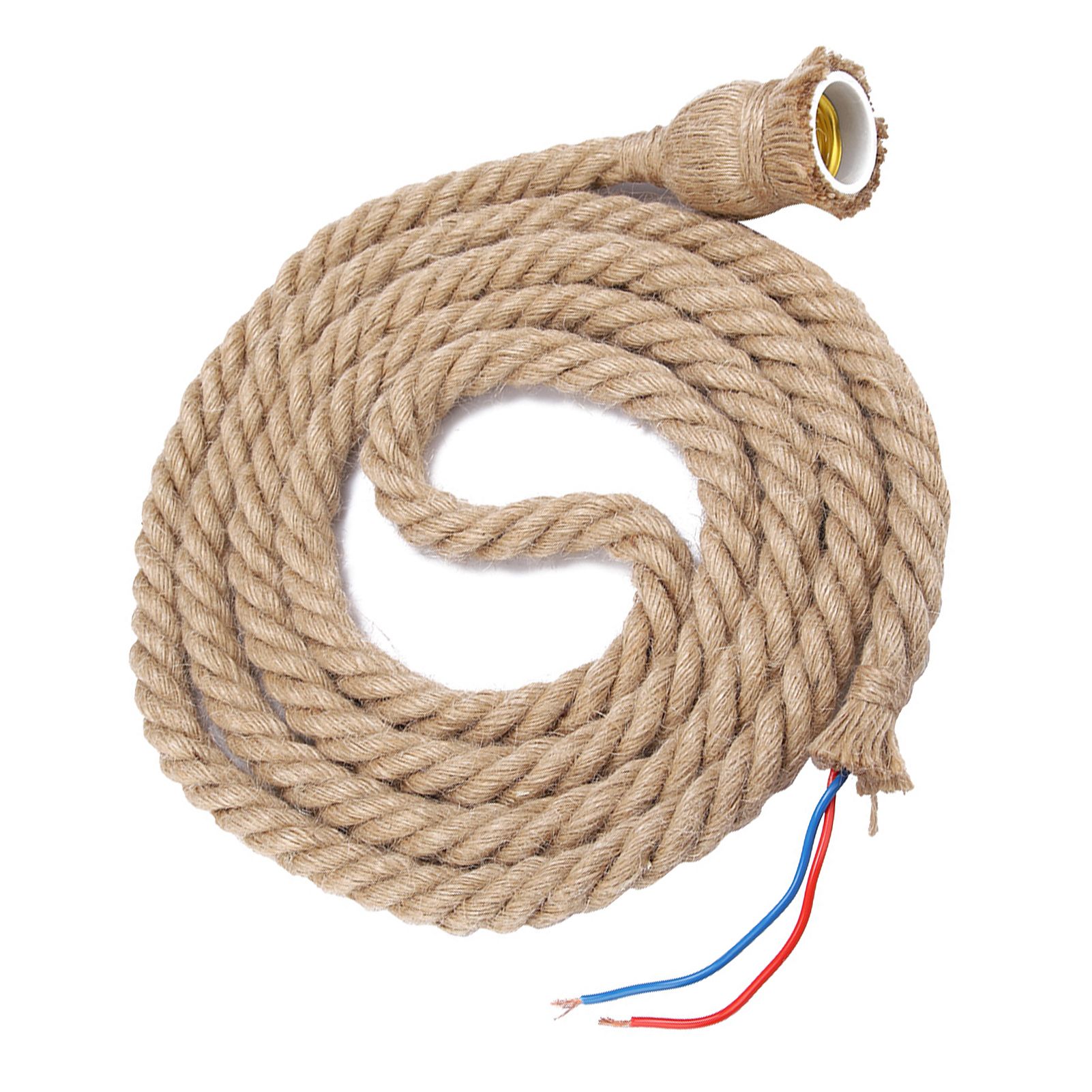 2m E27 Vintage Hemp Rope Ceiling Light Base Pendant Lamp Bulb Holder 85-265V view 8