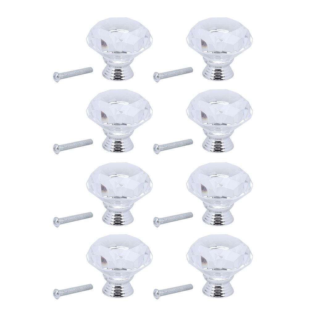 8Pcs 40mm Diamond Shape Cabinet Knob Drawer Pull for Cupboard Kitchen and view 2
