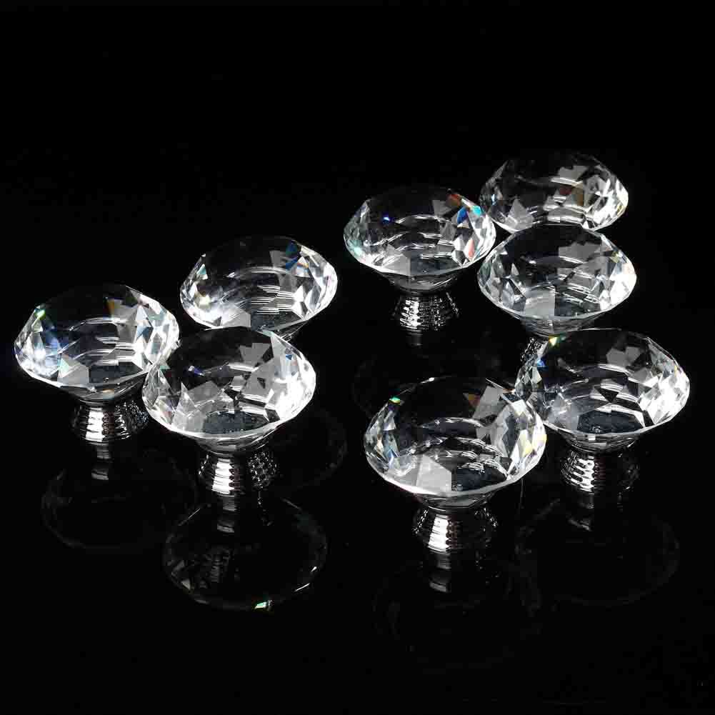 8Pcs 40mm Diamond Shape Cabinet Knob Drawer Pull for Cupboard Kitchen and view 5