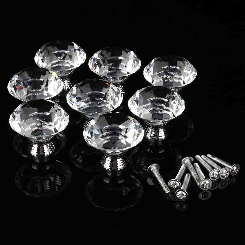 8Pcs 40mm Diamond Shape Cabinet Knob Drawer Pull for Cupboard Kitchen and view 7