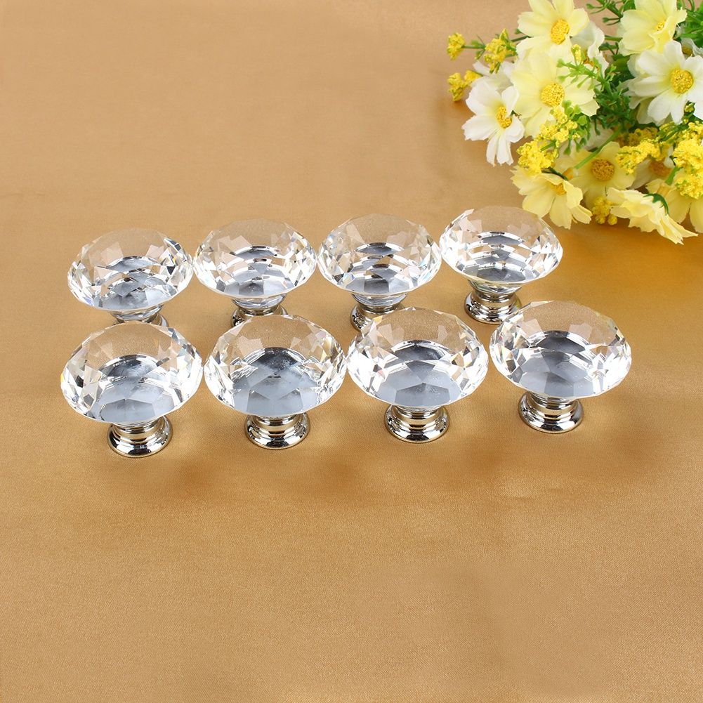8Pcs 40mm Diamond Shape Cabinet Knob Drawer Pull for Cupboard Kitchen and view 10