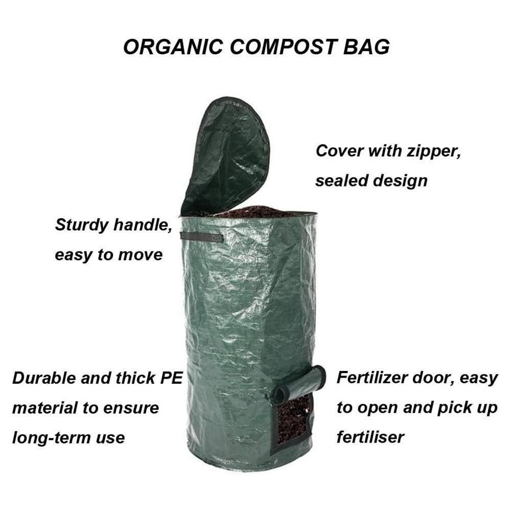 2 Pack Organic Compost Bags 15 Gallon 34 Gallon Garden Compost Bins Reusable view 3