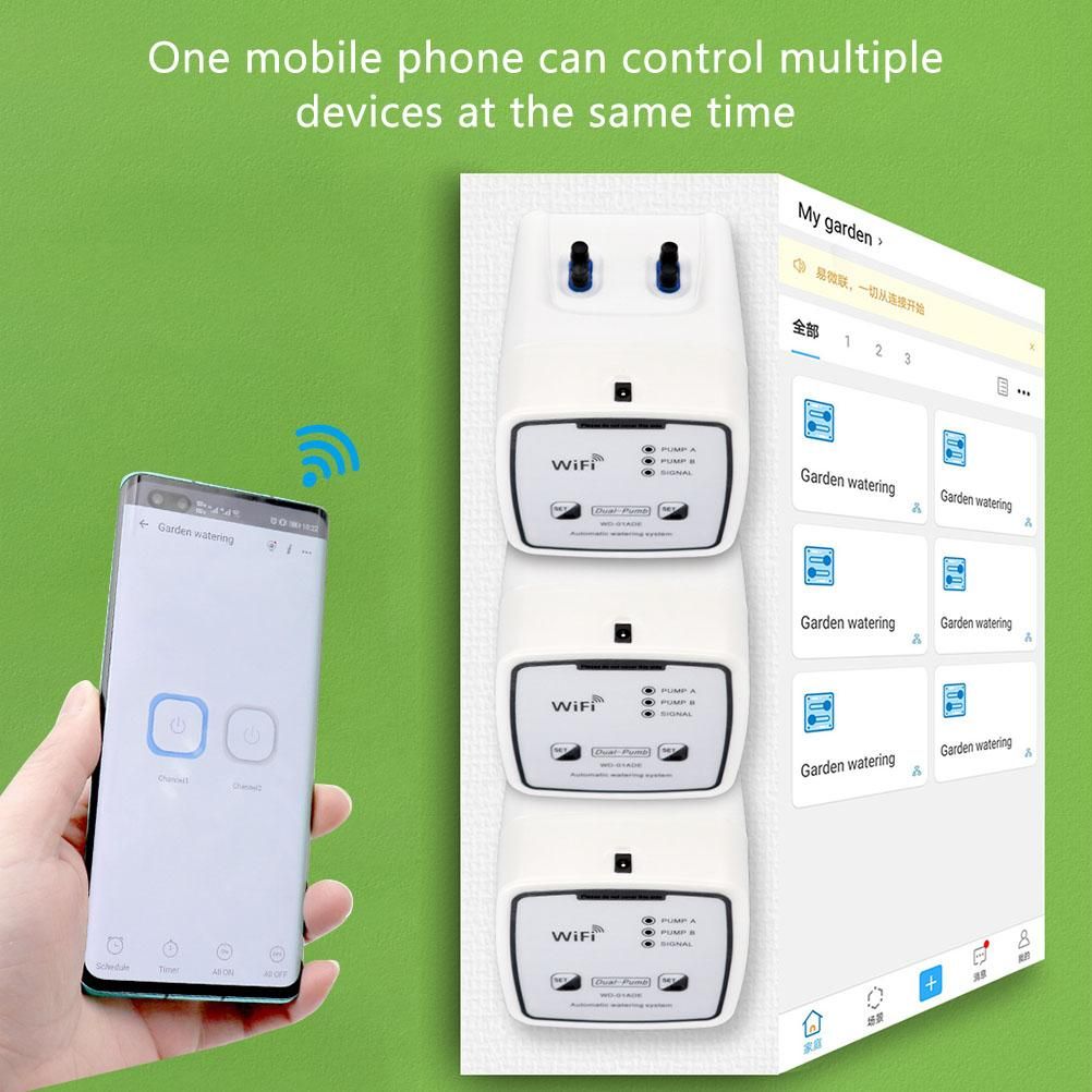 Wifi Double Pump Smart Watering System Smart Self Watering Timer Device Remote view 9