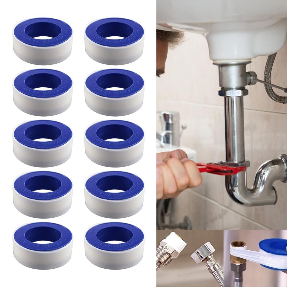 10Pcs Thread Tape Leak Proof PTFE Sealing Tape Waterproof Pipe Sealant Tape view 2