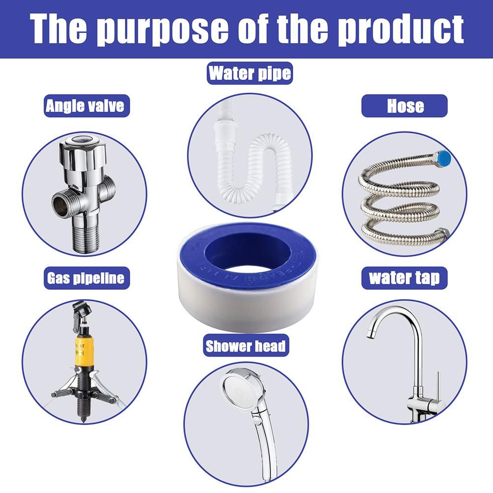 10Pcs Thread Tape Leak Proof PTFE Sealing Tape Waterproof Pipe Sealant Tape view 3