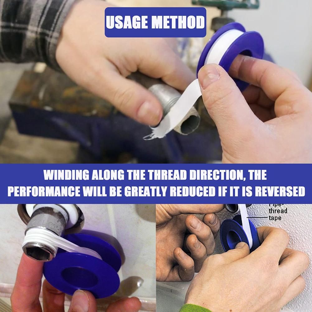 10Pcs Thread Tape Leak Proof PTFE Sealing Tape Waterproof Pipe Sealant Tape view 7