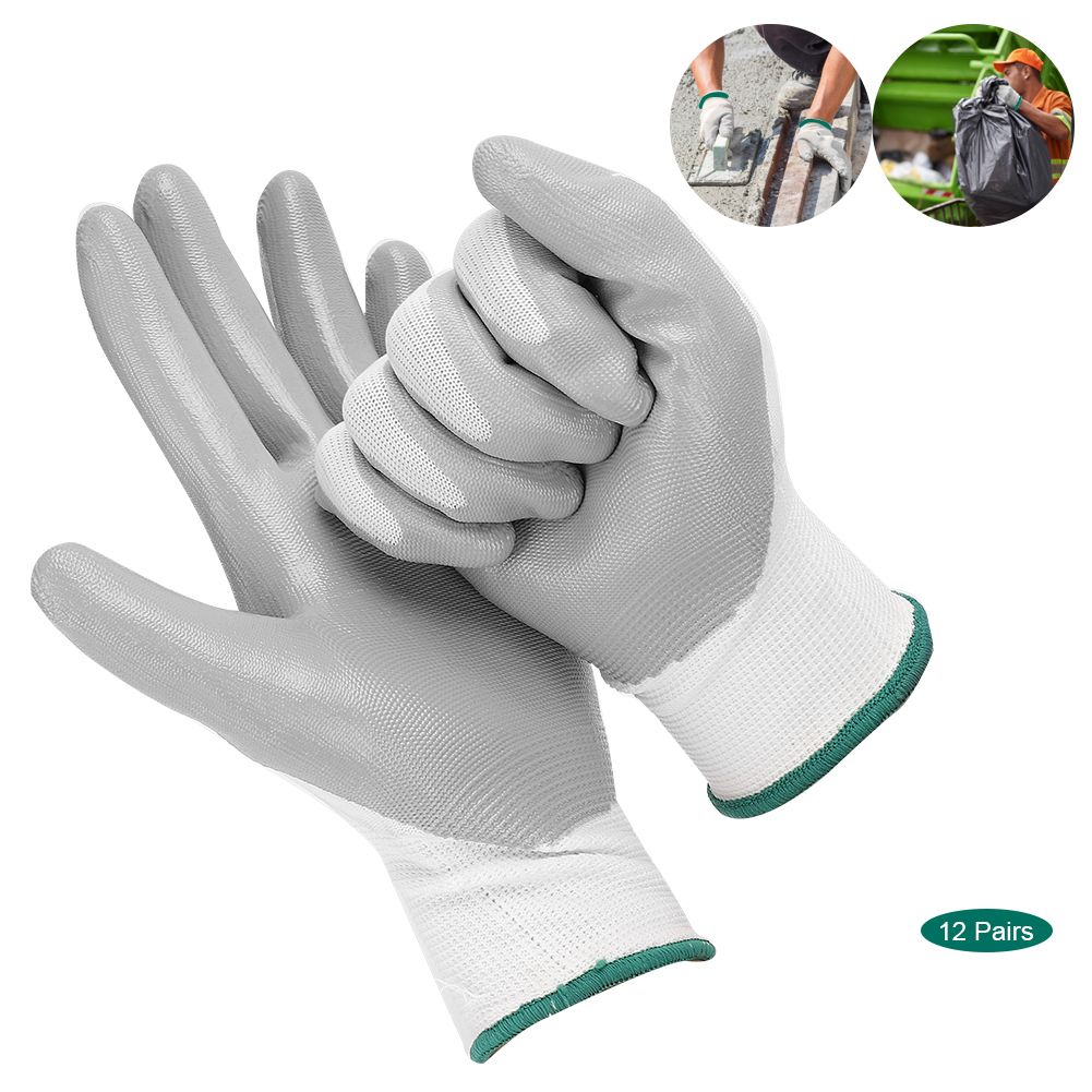 12 Pairs Professional Nitrile Gloves Wear Resistant Safety Hand Protective view 5