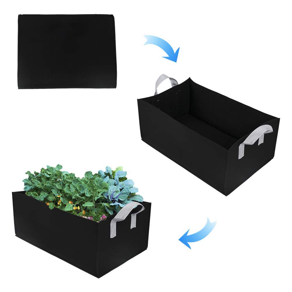 3pcs Rectangular Felt Grow Bag Garden Growing Bag Fabric Plant Container Pot view 2