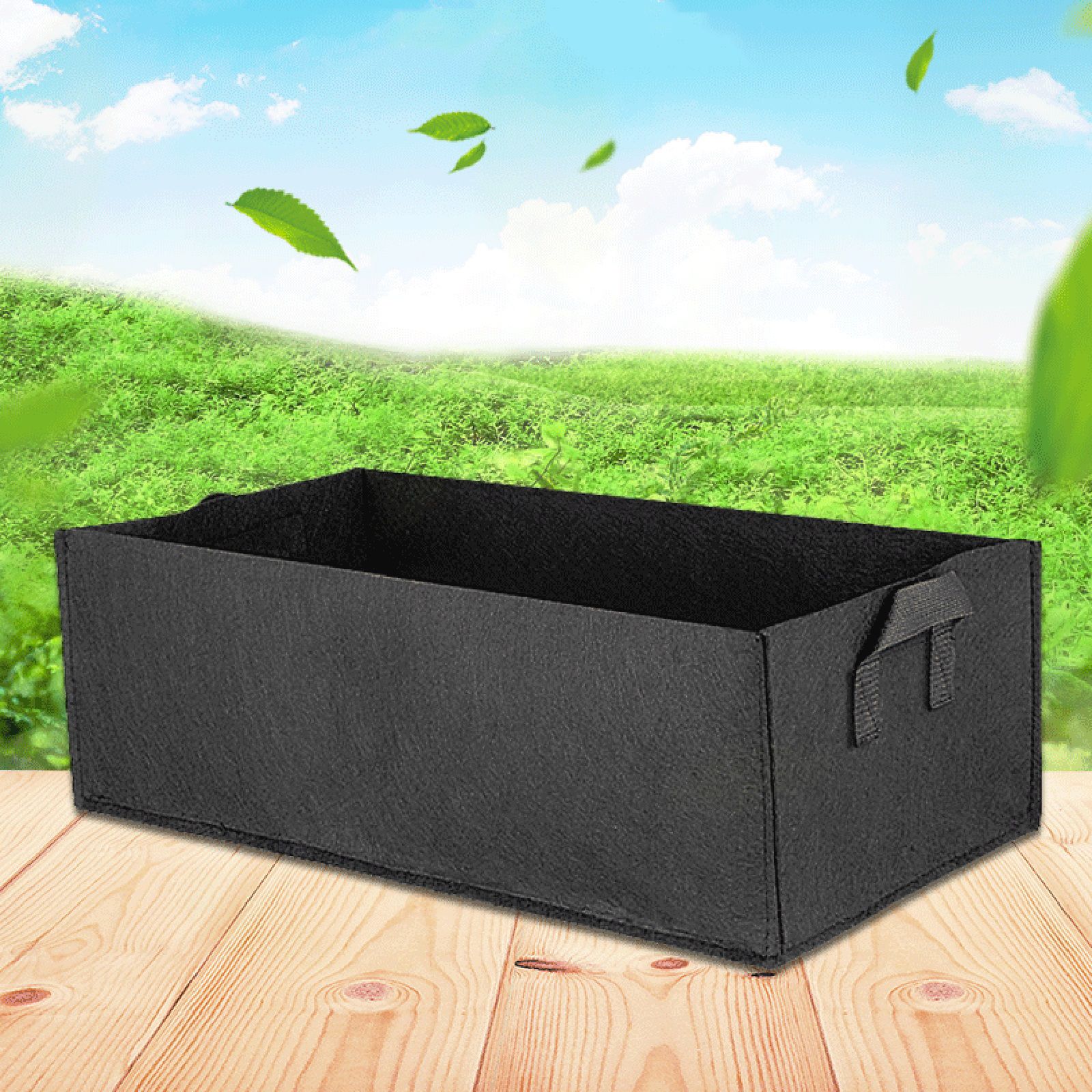 2pcs Fabric Raised Garden Bed with Handle Breathable 100 X 60 X 20cm Rectangle view 3