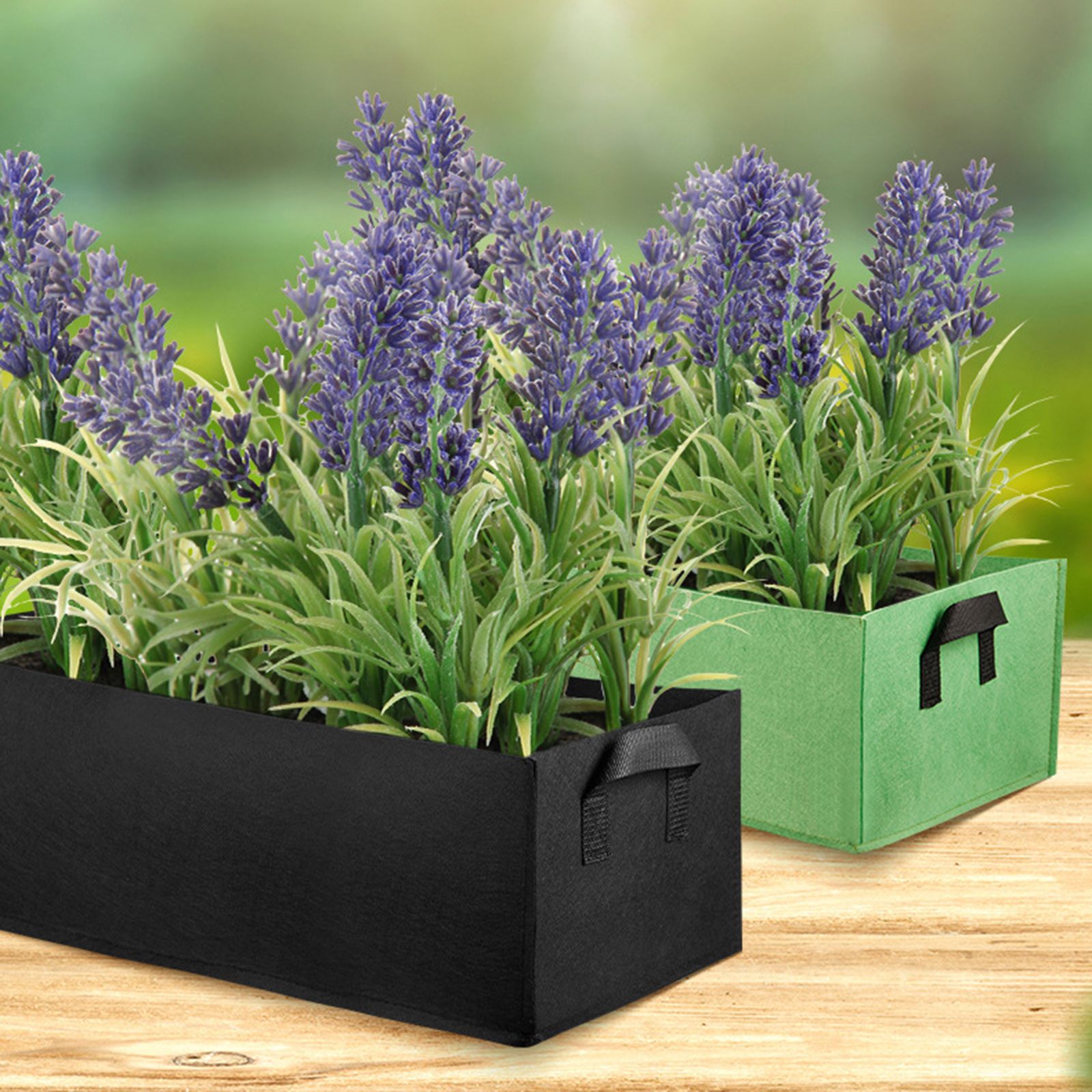 2pcs Fabric Raised Garden Bed with Handle Breathable 100 X 60 X 20cm Rectangle view 4