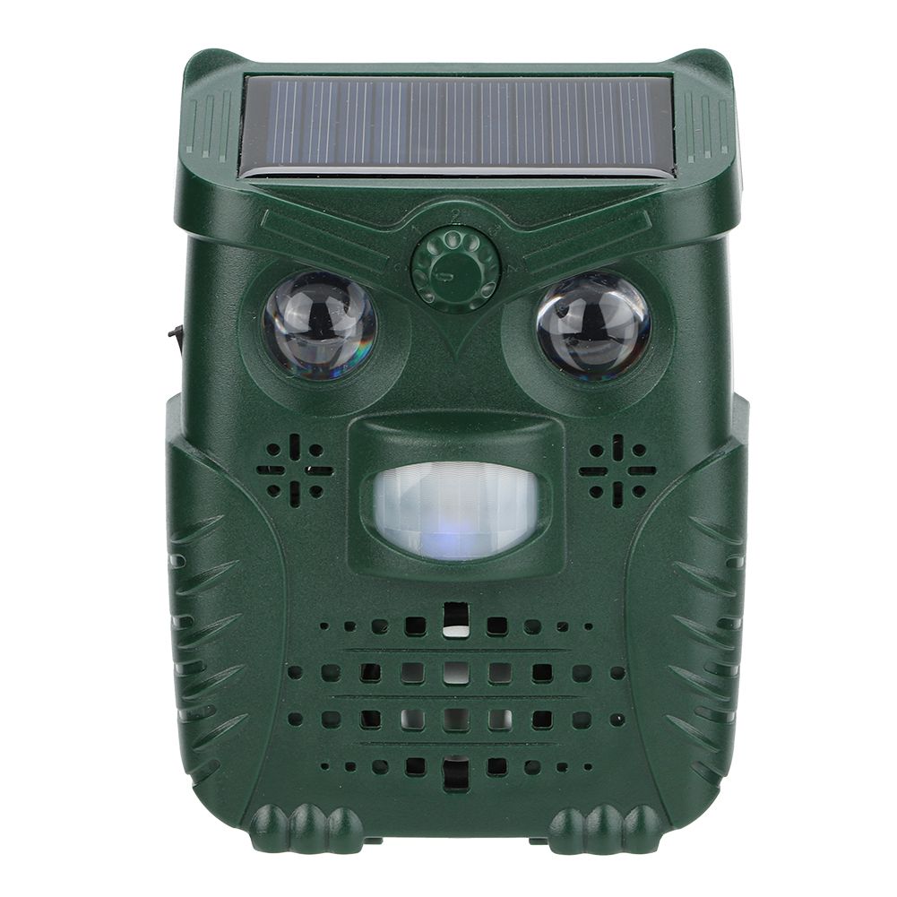 ABS Plastic Ultrasonic Sound White Light Flashing Solar Animal Repeller for — image 1