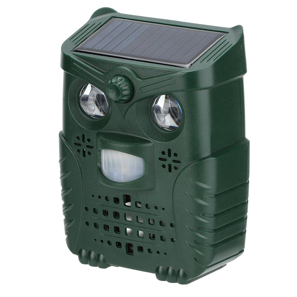 ABS Plastic Ultrasonic Sound White Light Flashing Solar Animal Repeller for view 3