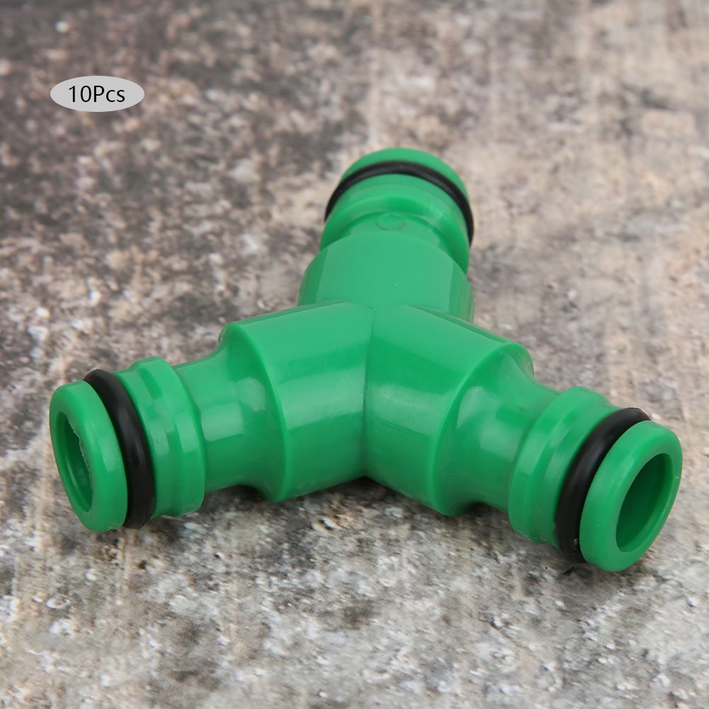 10PCS 3 Way Coupling Water Hose Fitting Y Connector Adapter Coupler for Garden view 10