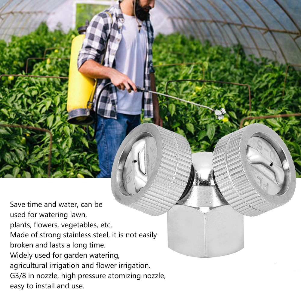 G3/8in Female Thread Stainless Steel 2 Head Garden Sprinklers Agricultural view 12