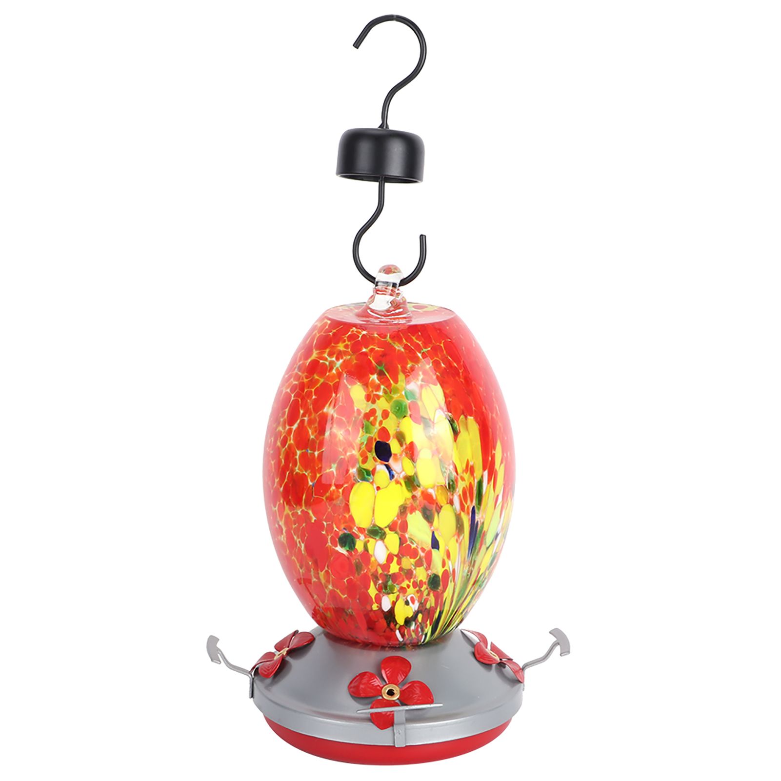 Hummingbirds Water Feeder Colorful Painting Glass Bird Feeding Tool for Garden view 5