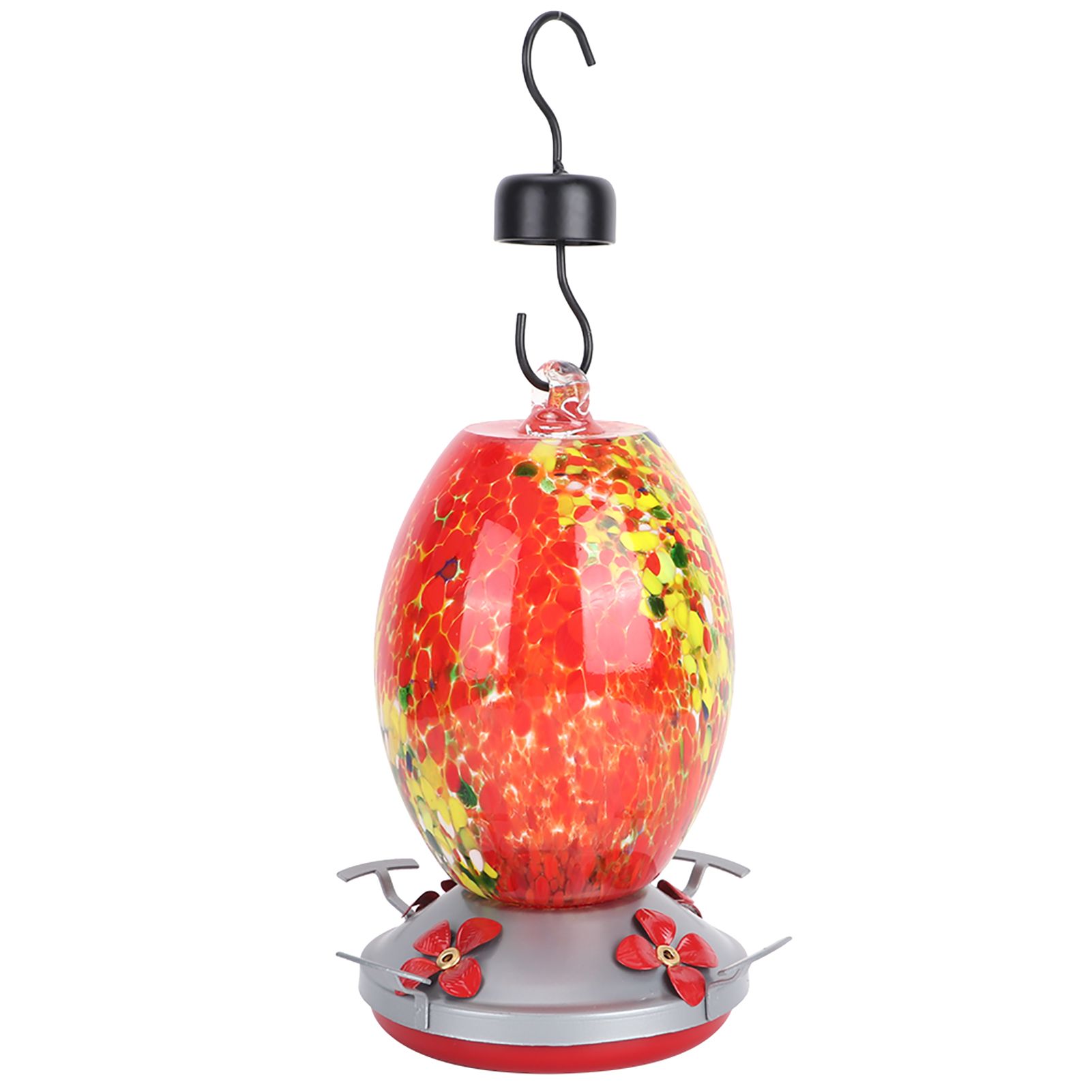 Hummingbirds Water Feeder Colorful Painting Glass Bird Feeding Tool for Garden view 6