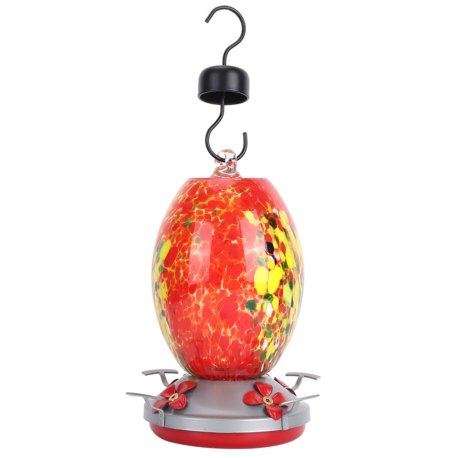 Hummingbirds Water Feeder Colorful Painting Glass Bird Feeding Tool for Garden view 8