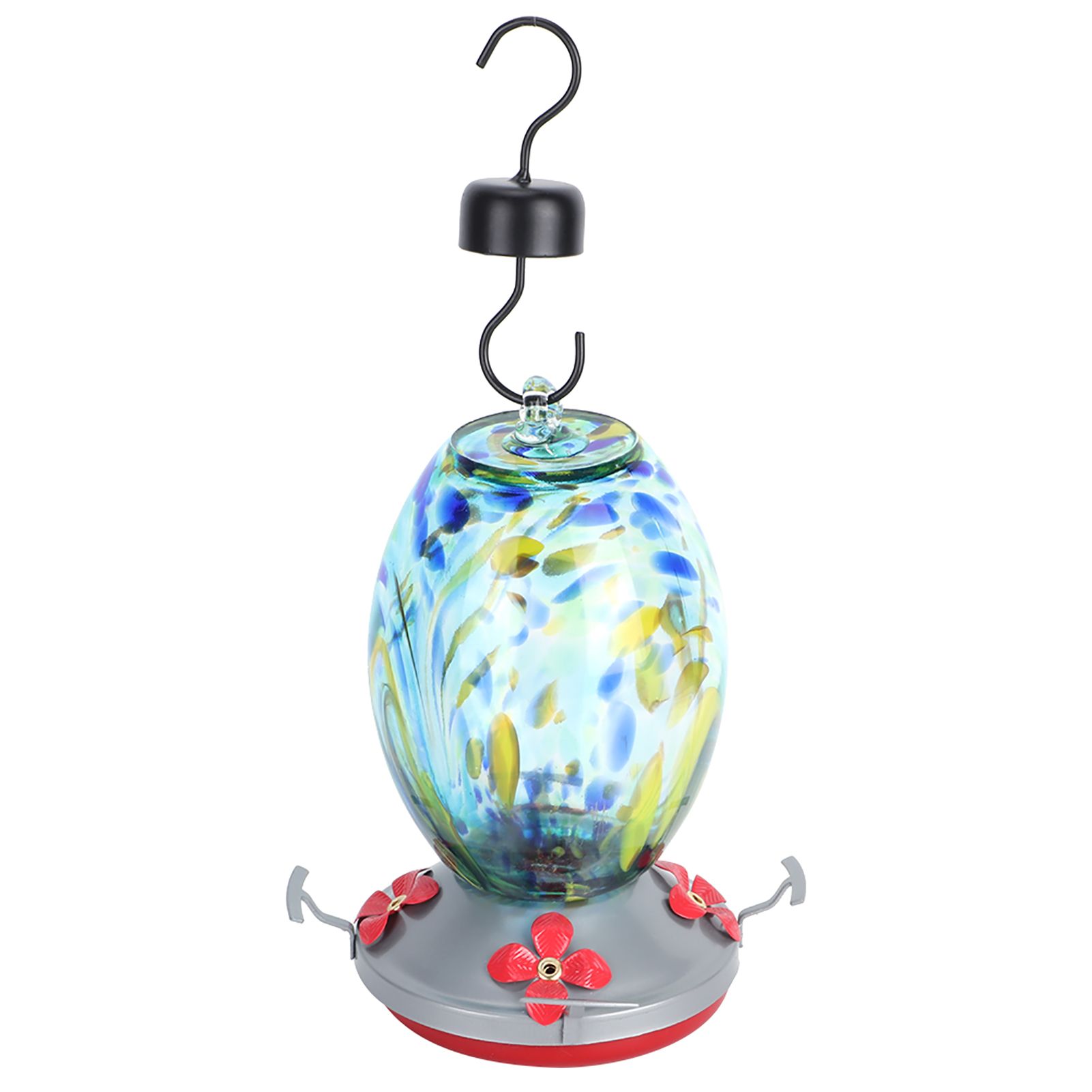 Hummingbirds Water Feeder Colorful Painting Glass Bird Feeding Tool for Garden view 5