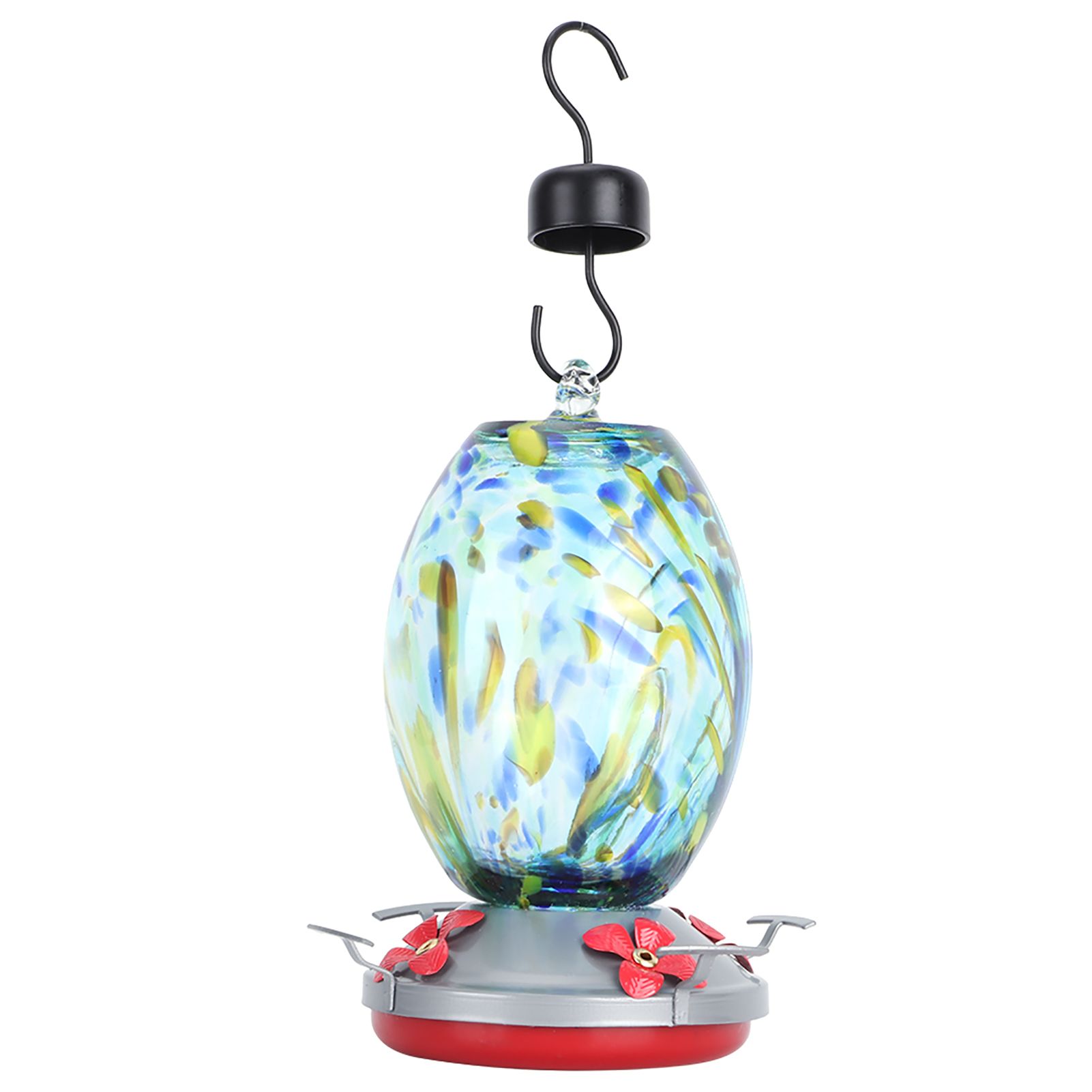 Hummingbirds Water Feeder Colorful Painting Glass Bird Feeding Tool for Garden view 6