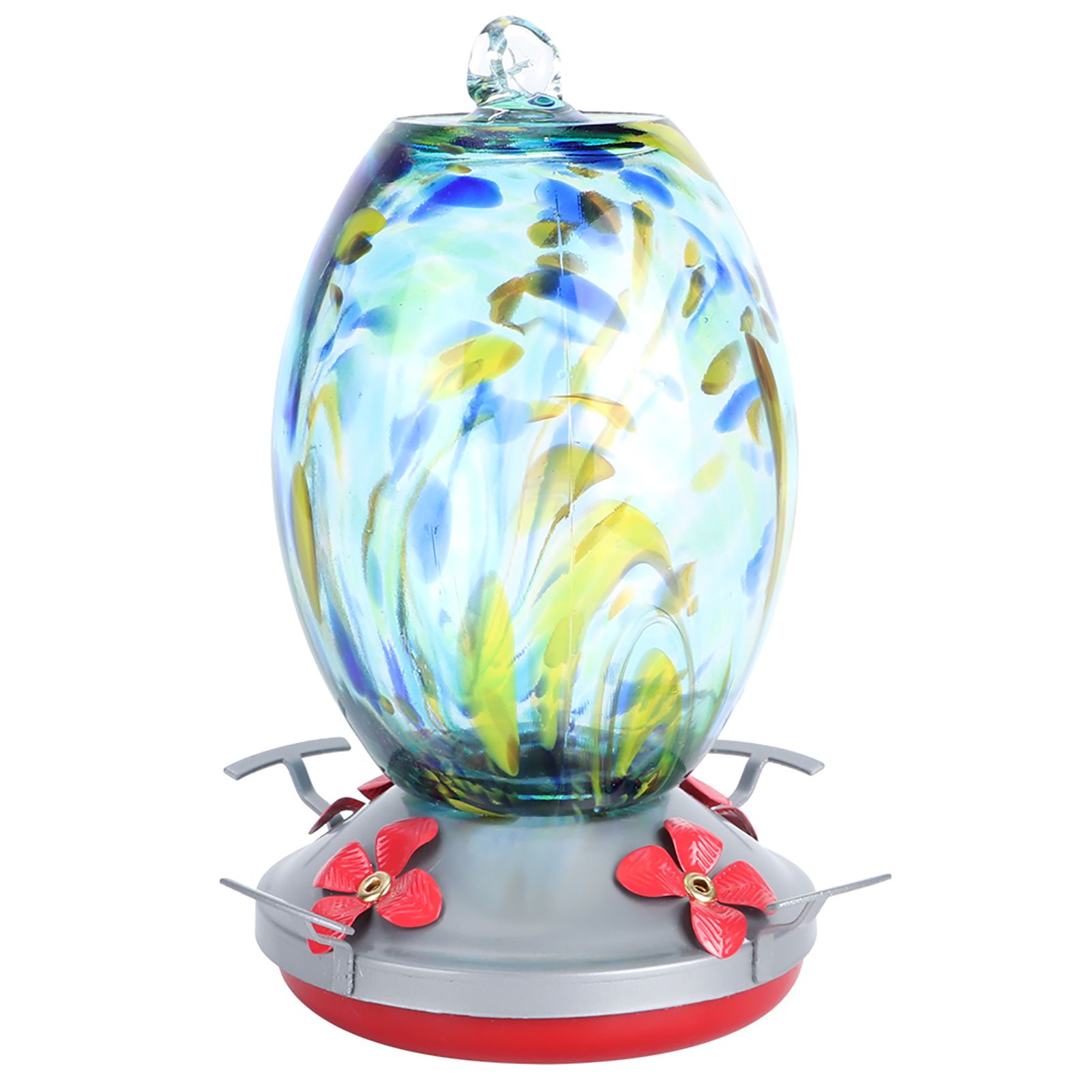 Hummingbirds Water Feeder Colorful Painting Glass Bird Feeding Tool for Garden view 8